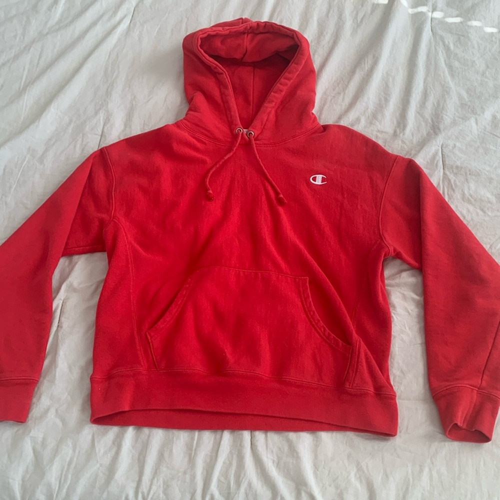 Red Champion Brand Hoodie